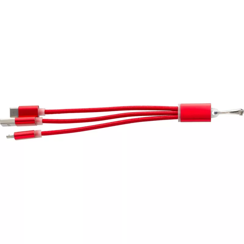Kabel do ładowania, brelok do kluczy - czerwony (V0345-05)