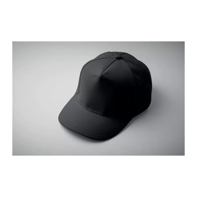 Czapka z daszkiem 5-panelowa z bawełny 180 g/m² SUNNY - Czarny (MO2345-03)