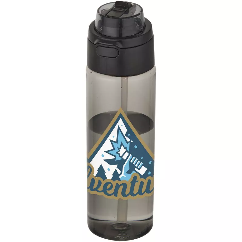 Bidon na wodę Theron o pojemności 700 ml, wykonany z tworzywa sztucznego pochodzącego z recyklingu (RCS), z pokrywką o podwój - Czarny (10095090)
