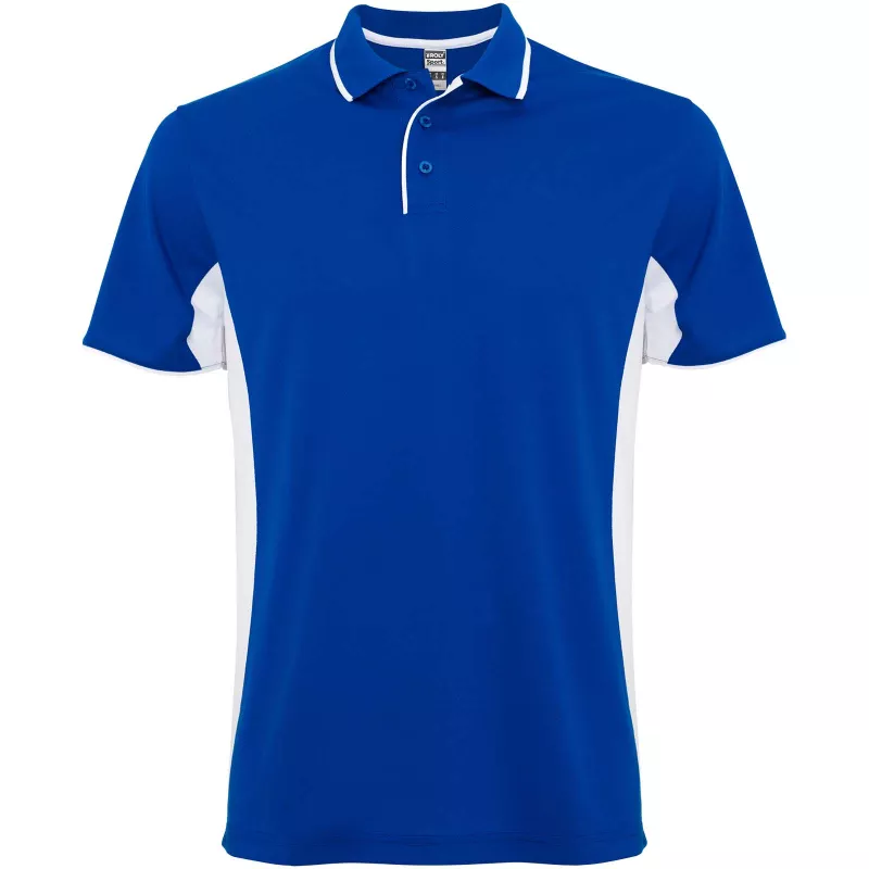 Montmelo koszulka polo unisex z krótkim rękawem - Biały-Błękit królewski (R0421-ROYAL-WHITE)