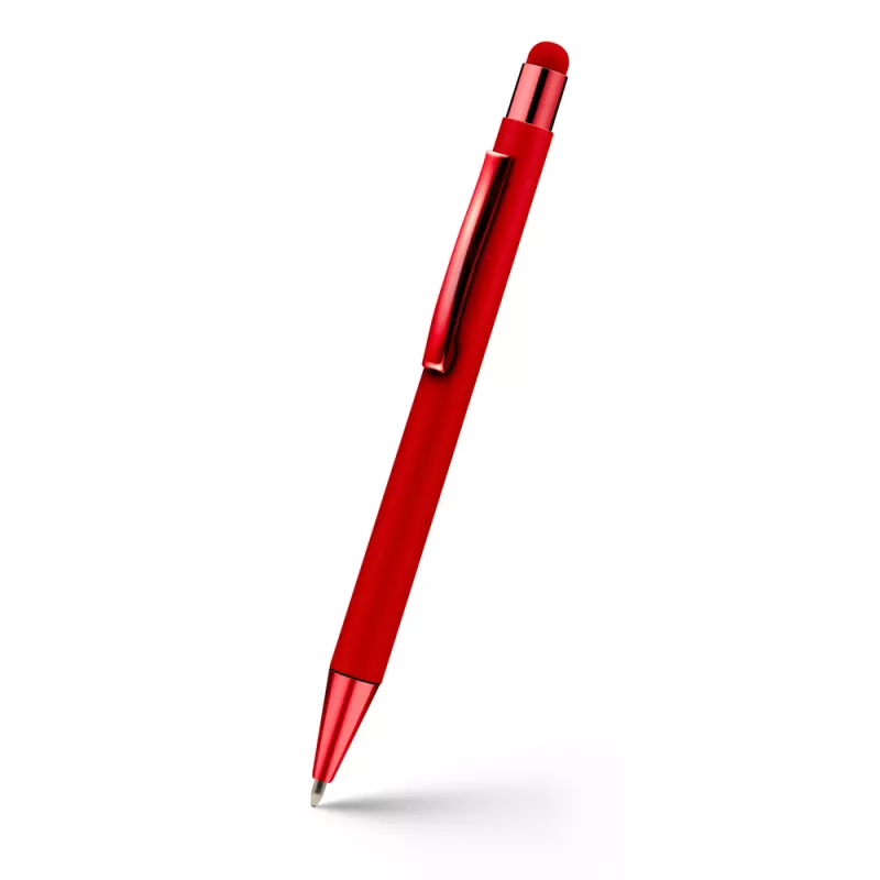 Długopis aluminiowy z touch pen-em | Ida - czerwony (V1376-05)