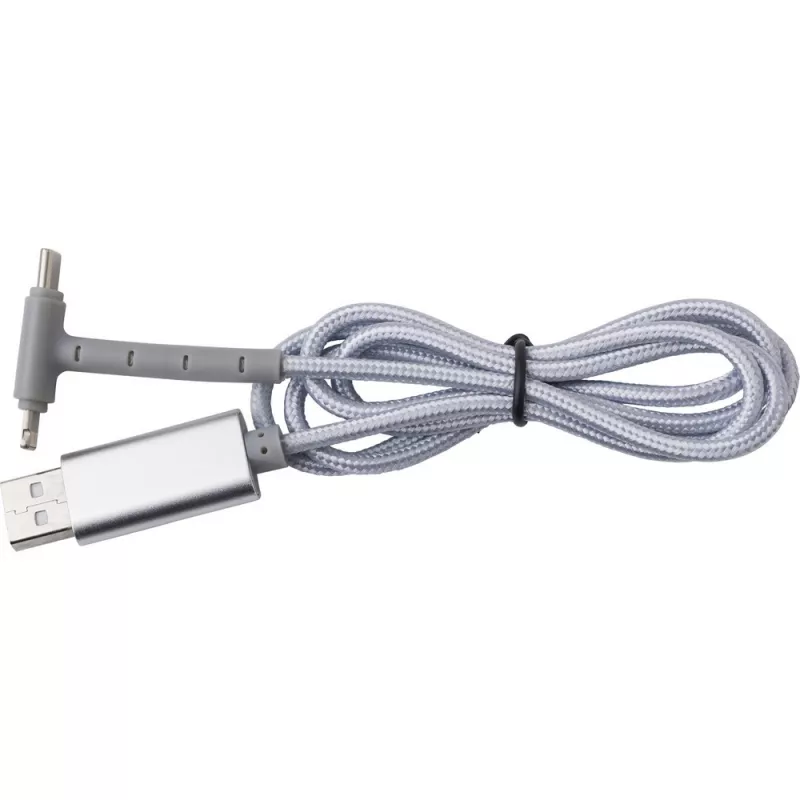 Kabel do ładowania i synchronizacji, stojak na telefon - srebrny (V0130-32)