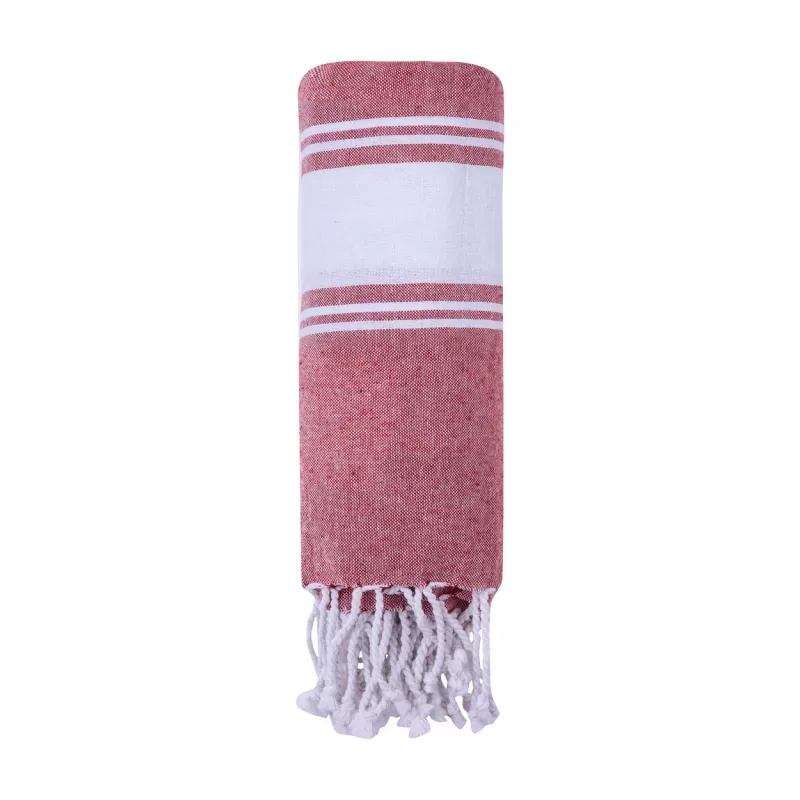 Ręcznik plażowy 90 x 180 cm Lainen 100% bawełna - czerwony (AP733852-05)