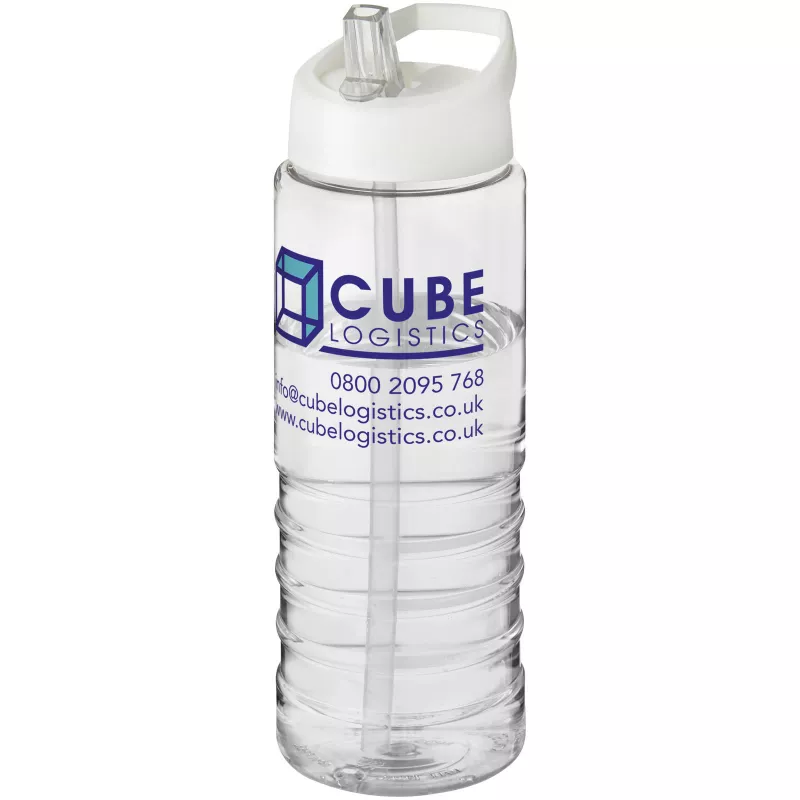 Bidon H2O Treble o pojemności 750 ml z wieczkiem z dzióbkiem - Biały-Przezroczysty (21087701)
