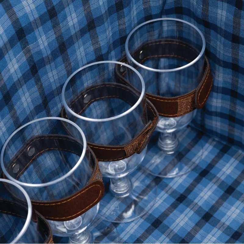 Wiklinowy kosz piknikowy - niebieski (56-0604032)