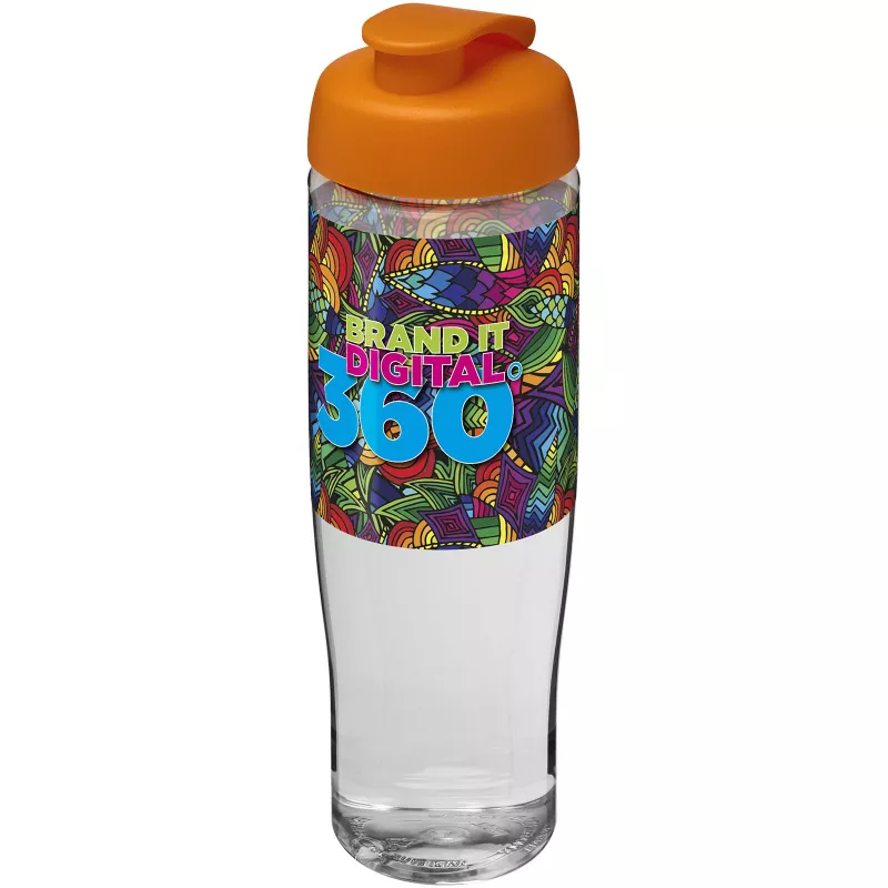 Bidon H2O Tempo® o pojemności 700 ml z wieczkiem zaciskowym - Pomarańczowy-Przezroczysty (21004007)