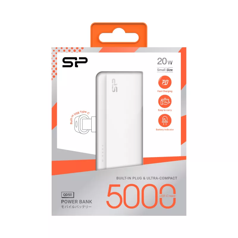 Power bank QD50 5000 mAh Silicon Power - biały (EG834306)