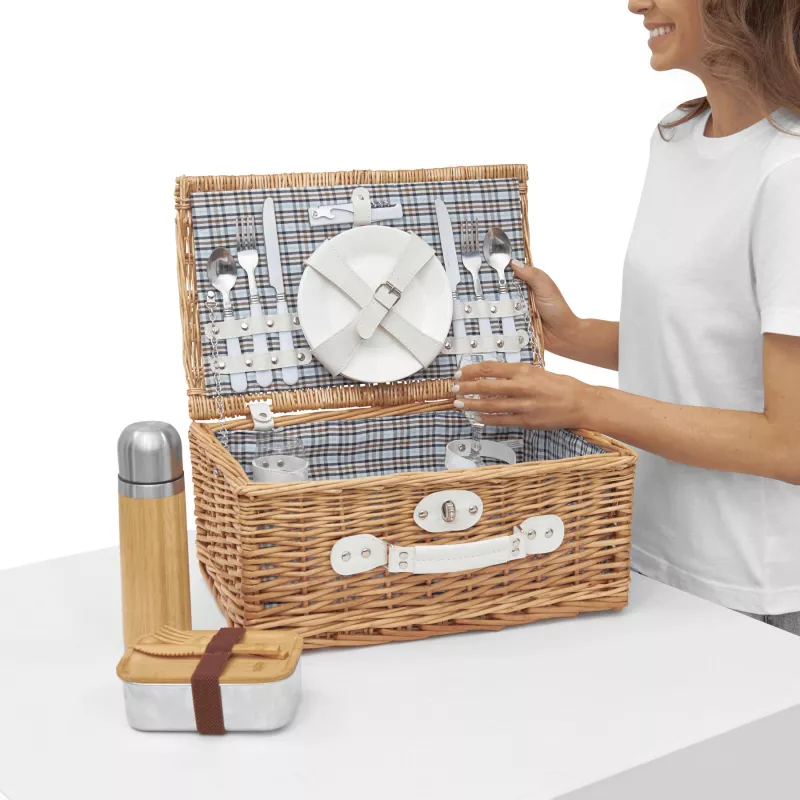 Wiklinowy koszyk piknikowy - brązowy (56-0604037)