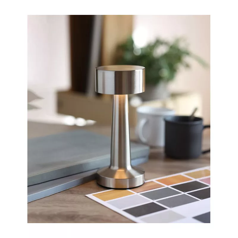 Lampka stołowa LED metalowa 1200 mAh HIERLUZ - Srebrny Mat (MO2478-16)