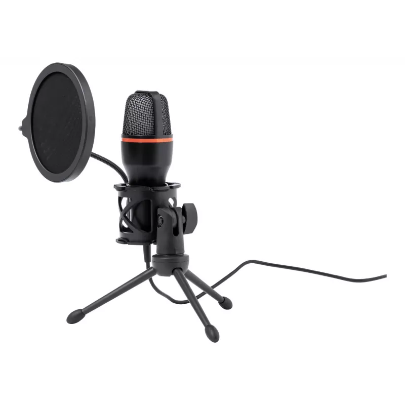 Mikrofon streamerowy z tworzywa ABS ze statywem Densha - czarny (AP733976-10)