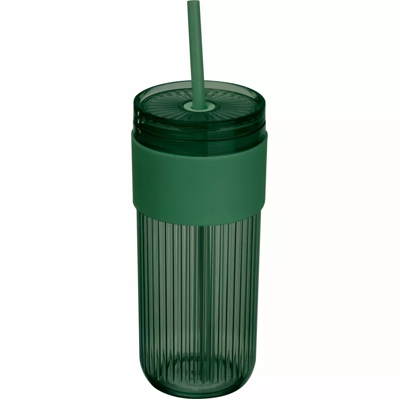 Kubek akrylowy ze słomką 660 ml SOLEDAD - zielony (8552909)