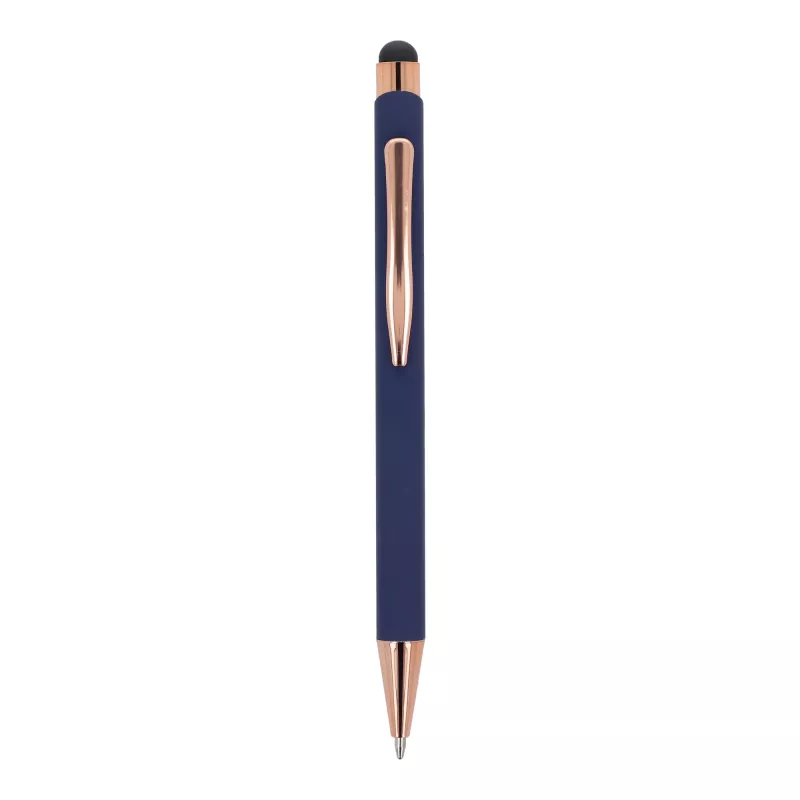 Długopis aluminiowy Prague grawer różowe złoto - ciemnoniebieski (LT87887-N0010)