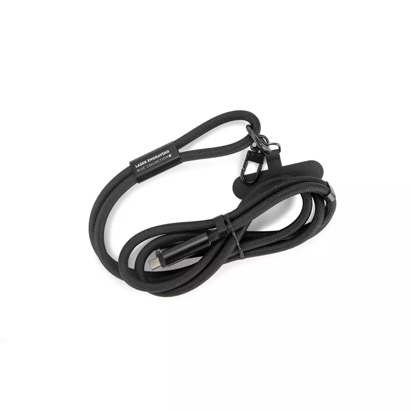Smycz do telefonu z funkcją ładowania 60W CHARD - czarny (09180-02)