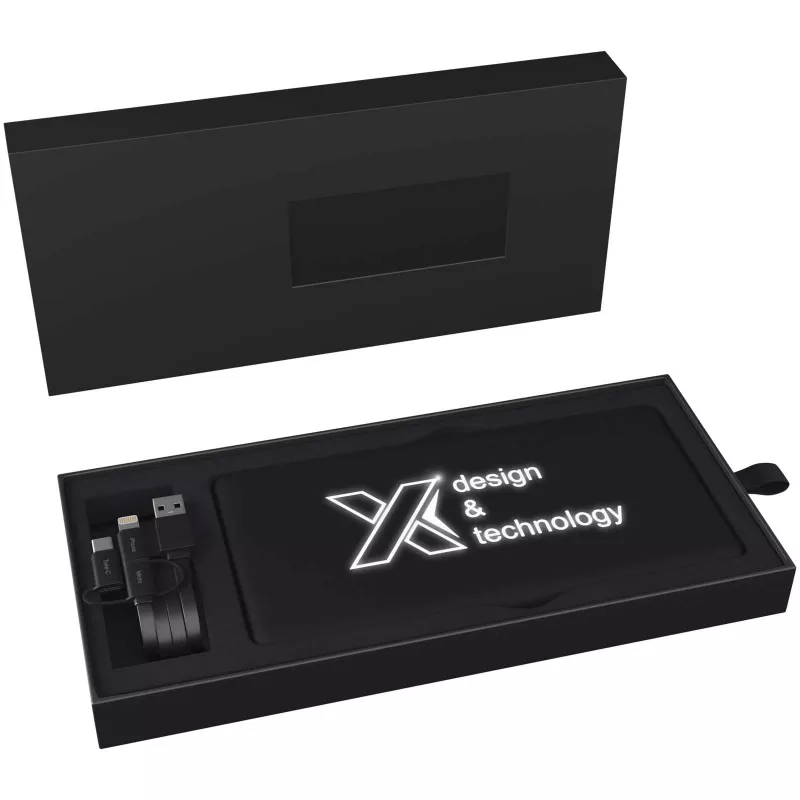 Solarny podświetlany powerbank SCX.design P30 - Czarny (2PX02190)