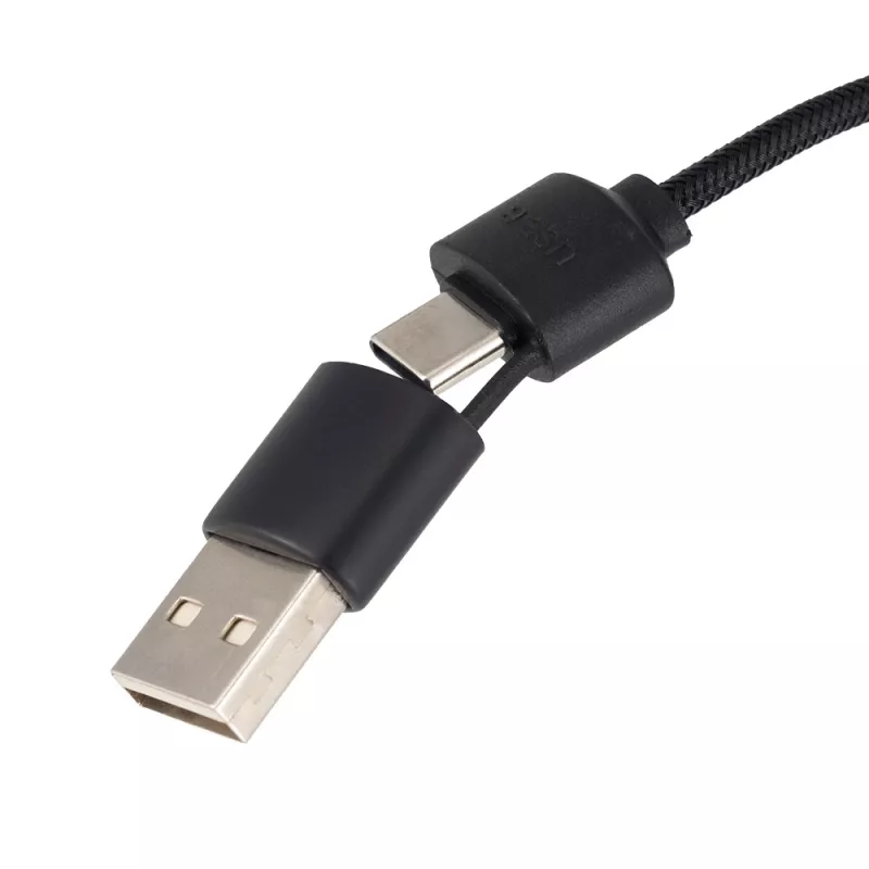 kabel z ładowarką indukcyjną 4w1 z podświetlanym logo w drewnianej obudowie - i5w - grey (EG060813)