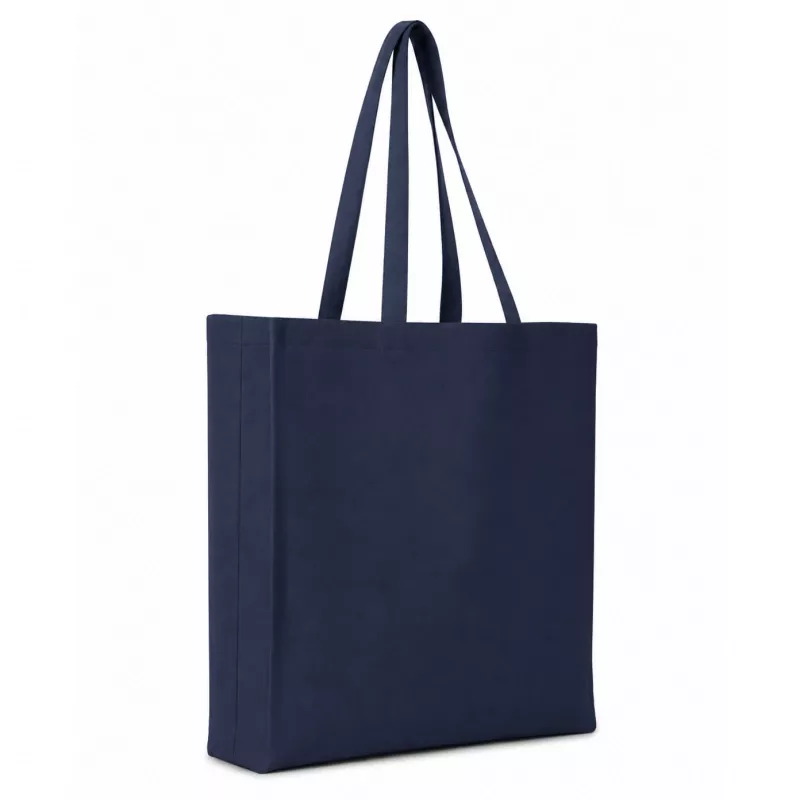 Torba bawełniana 220 g/m², 38 x 41 z dnem 10 cm i zaprasowane boki - granatowy (TORBA-220-D+B-GRANATOWA)