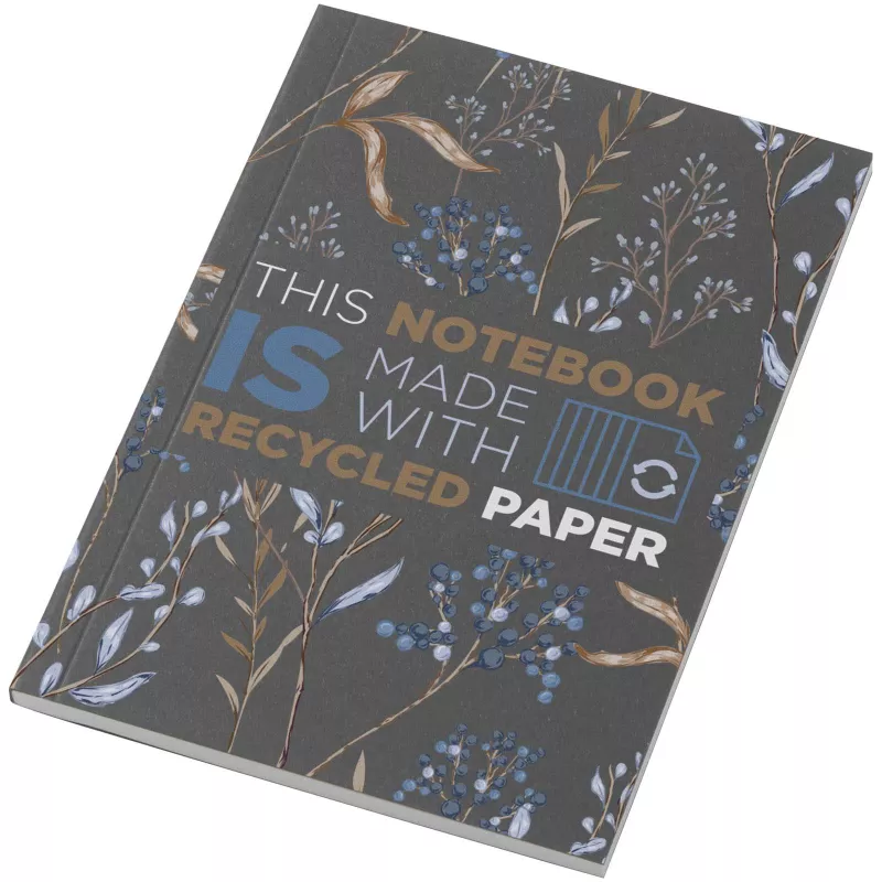 Notatnik A6 Novella Austen z miękką okładką z materiału z recyklingu, 50 kartek - Ciemnografitowy (21026390)