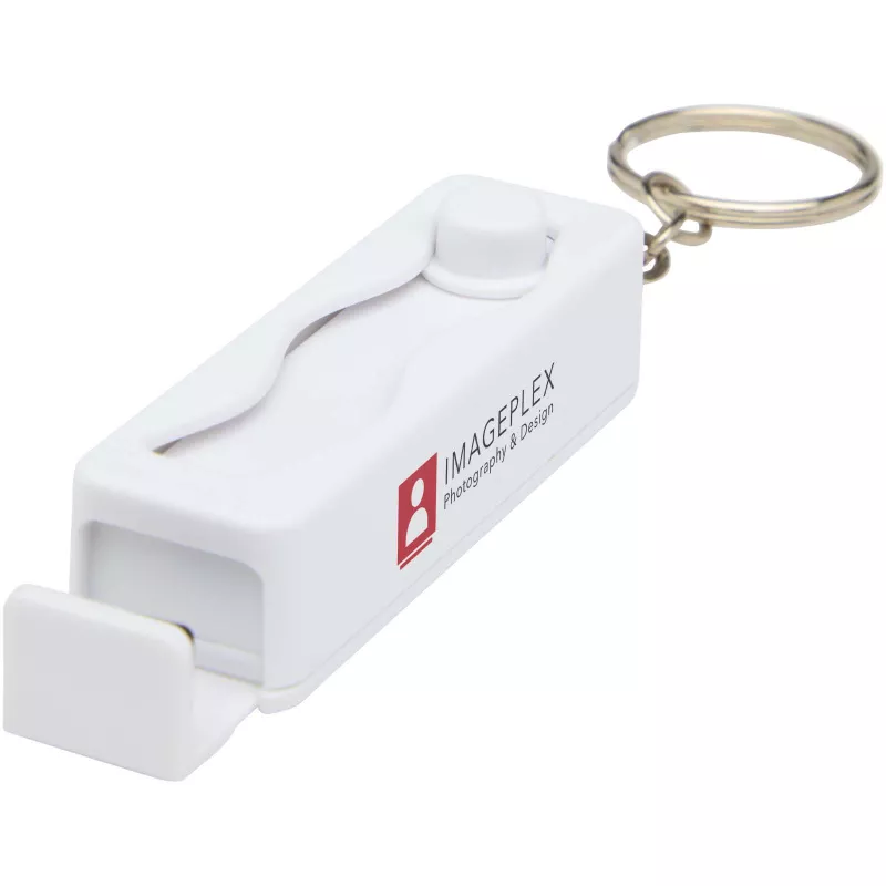 Aggia stojak na telefon z bambusa z zabawką sensoryczną z tworzyw sztucznych pochodzących z recyklingu - Biały (12446001)