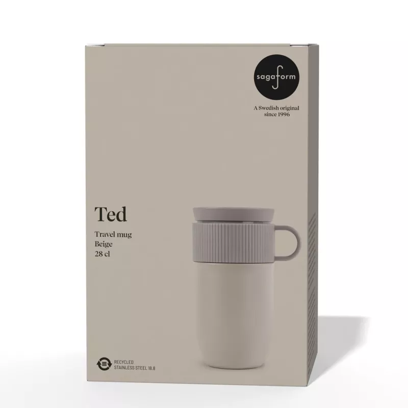 Izolowany kubek Sagaform Ted, 280 ml, szczelny, można myć w zmywarce - beżowy (LT52131-N0055)