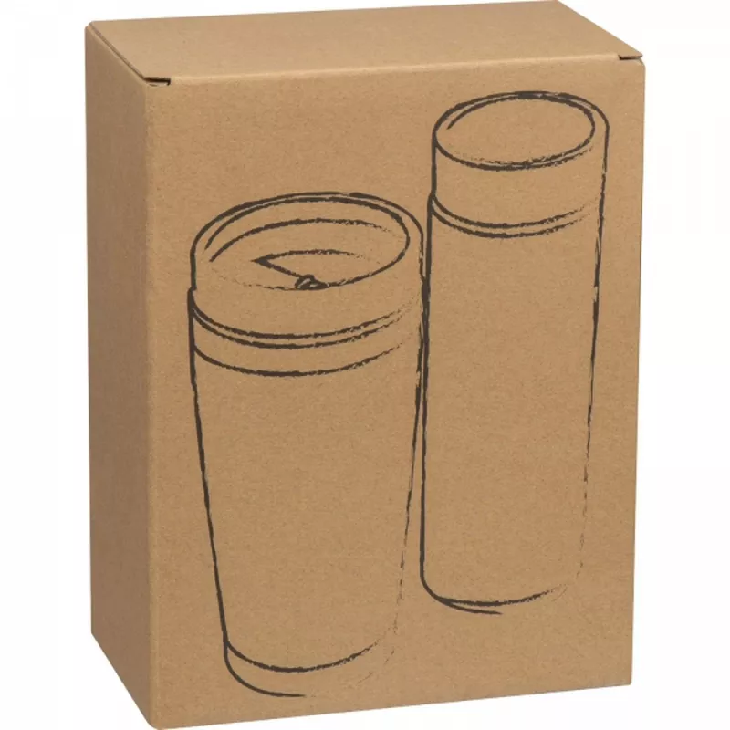 Zestaw kubek termiczny 360 ml i butelka termiczna 450 ml HECTOR - beżowy (6297913)