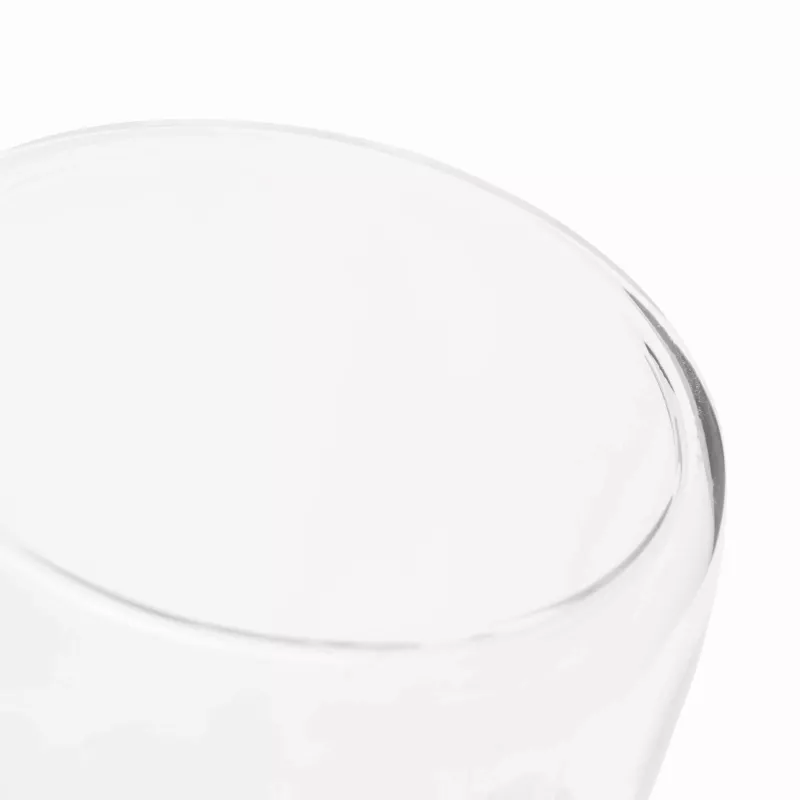 Dwuścienna szklanka z pokrywą z bambusa. Przezroczysta, odporna na temperaturę, o pojemności ok. 250 ml - transparentny (56-0304451)