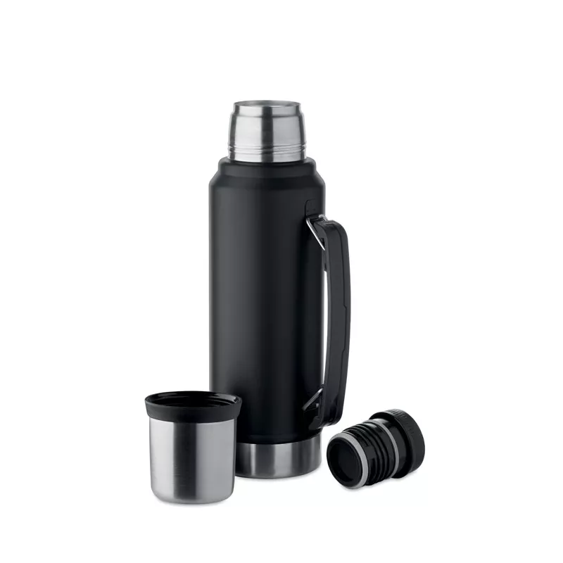 Termos stalowy z kubkiem 1000 ml NYIMA - Czarny (MO2710-03)