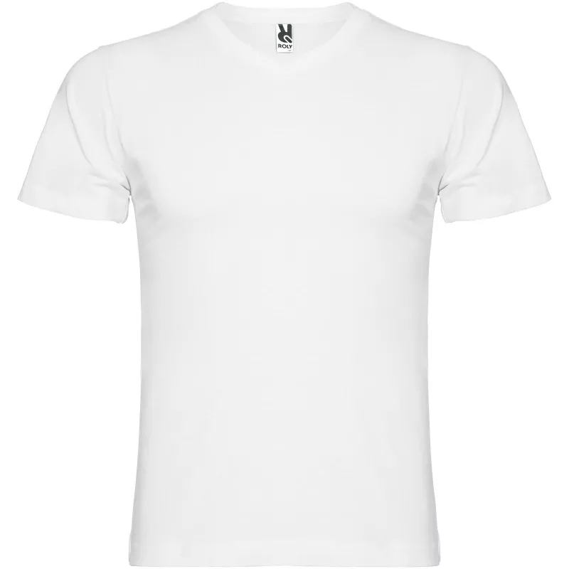 Samoyedo koszulka męska z krótkim rękawem i dekoltem w serek - Biały (R6503-WHITE)