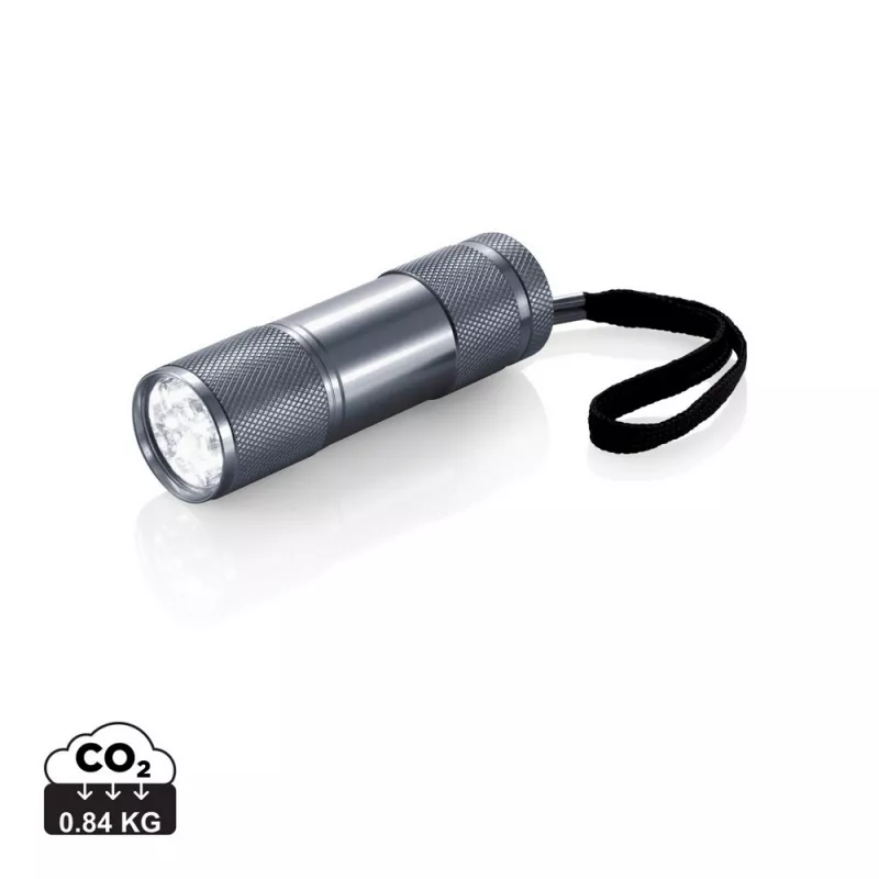 Latarka 9 LED Quattro - szary (P513.272)