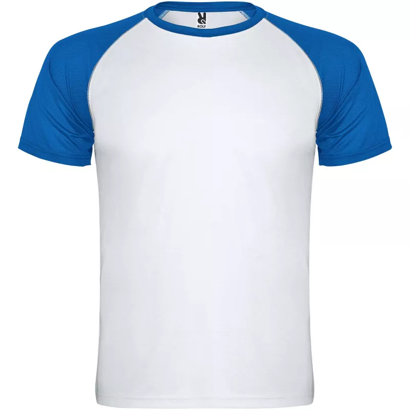 Indianapolis sportowa koszulka dziecięca z krótkim rękawem - Biały-Błękit królewski (K6650-ROYAL-WHITE)