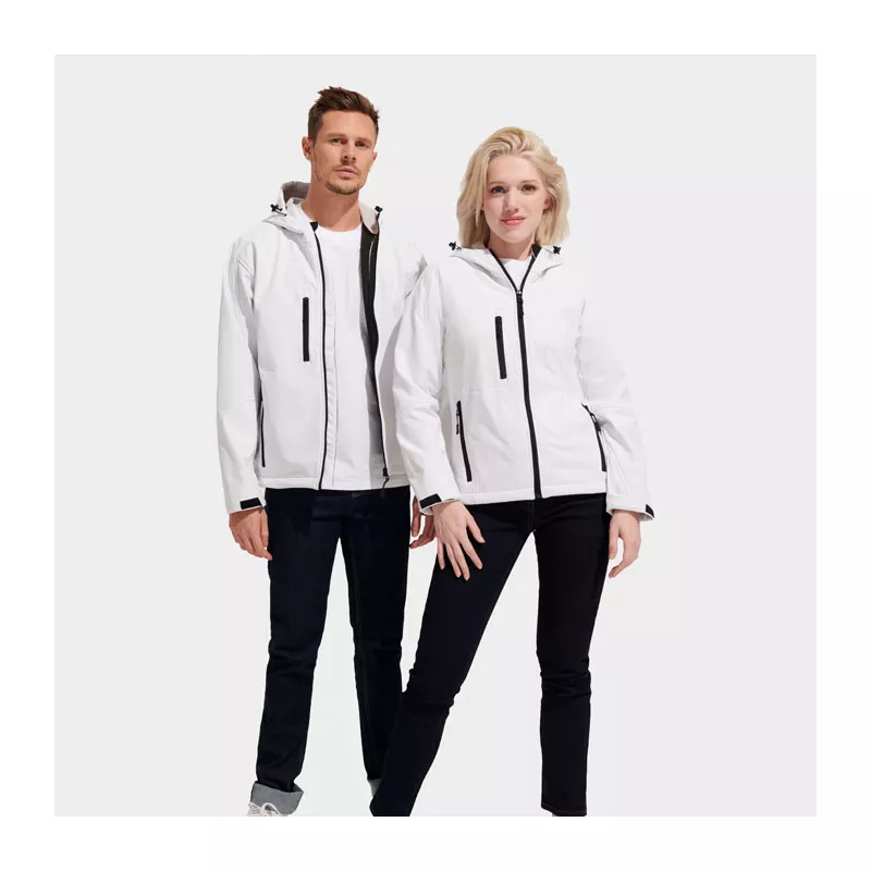 Softshell męski z kapturem 340 g/m² Sol's REPLAY MEN - Bialy (S46602-WH)