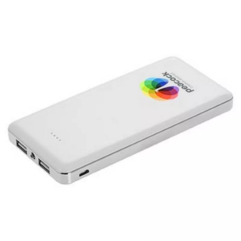 Power bank 12000 mAh z lampką | Sawyer - biały (V3384-02)