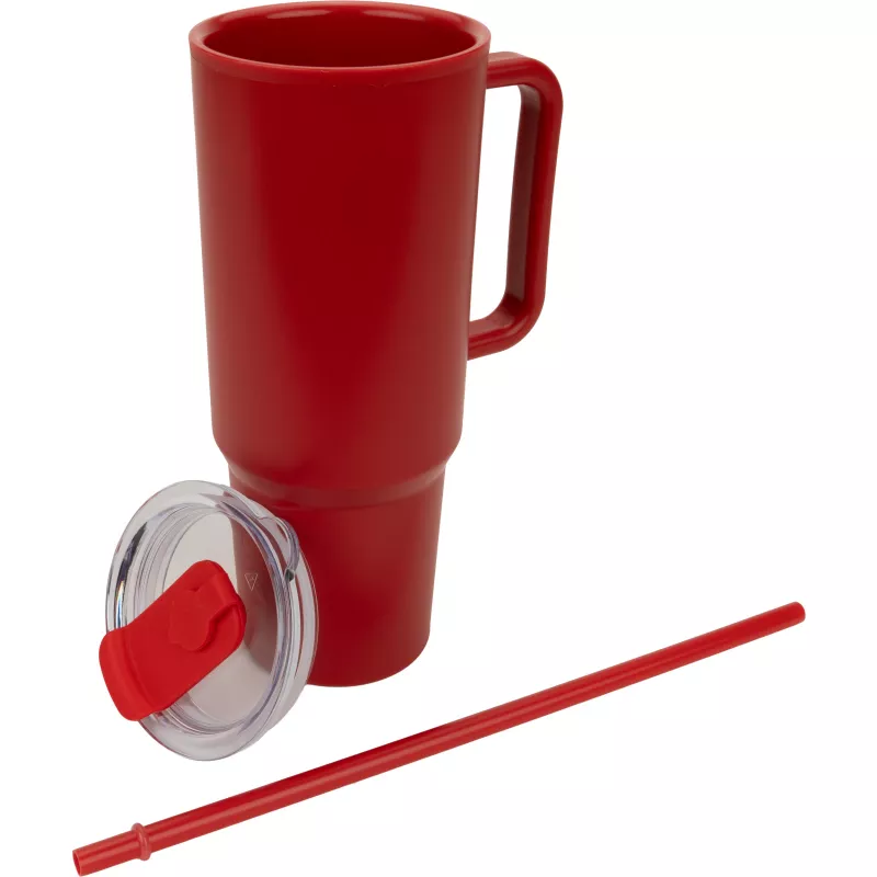 Kubek ze słomką XXL 1200 ml TEODORA - czerwony (8468605)