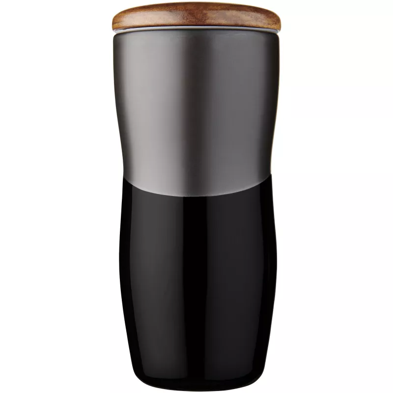 Dwuwarstwowy kubek ceramiczny Reno o pojemności 370 ml - Czarny (10059200)