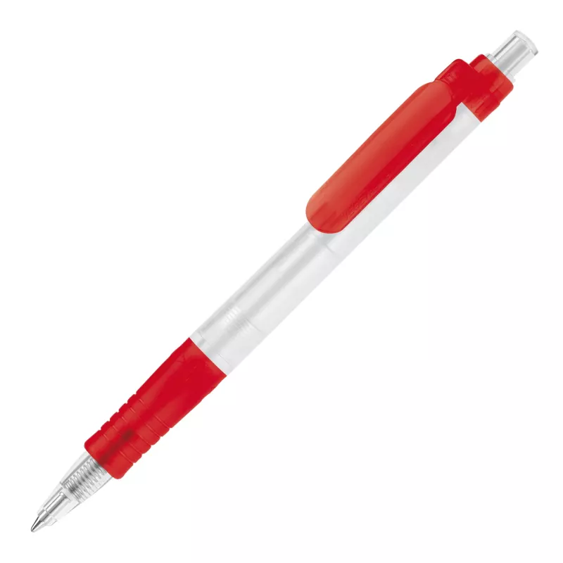 Długopis Vegetal Pen Clear przejrzysty z PLA - czerwony  mrożony (LT87540-N5421)