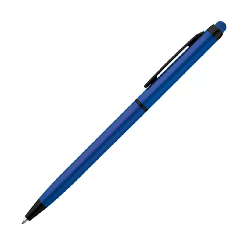 Długopis metalowy z końcówką do ekranów dotykowych - niebieski (1044004)