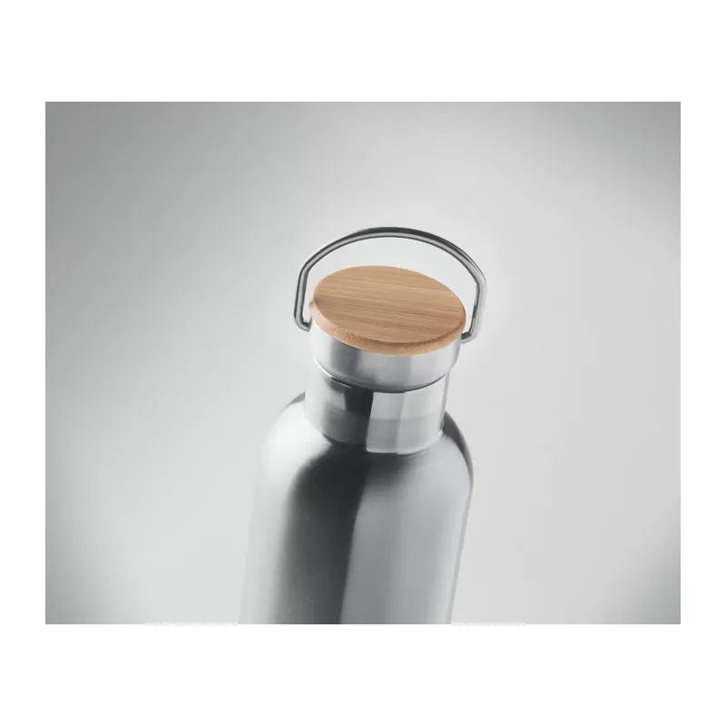 Termos z bambusową pokrywką 750 ml HELSINKI MED - Srebrny Mat (MO6372-16)