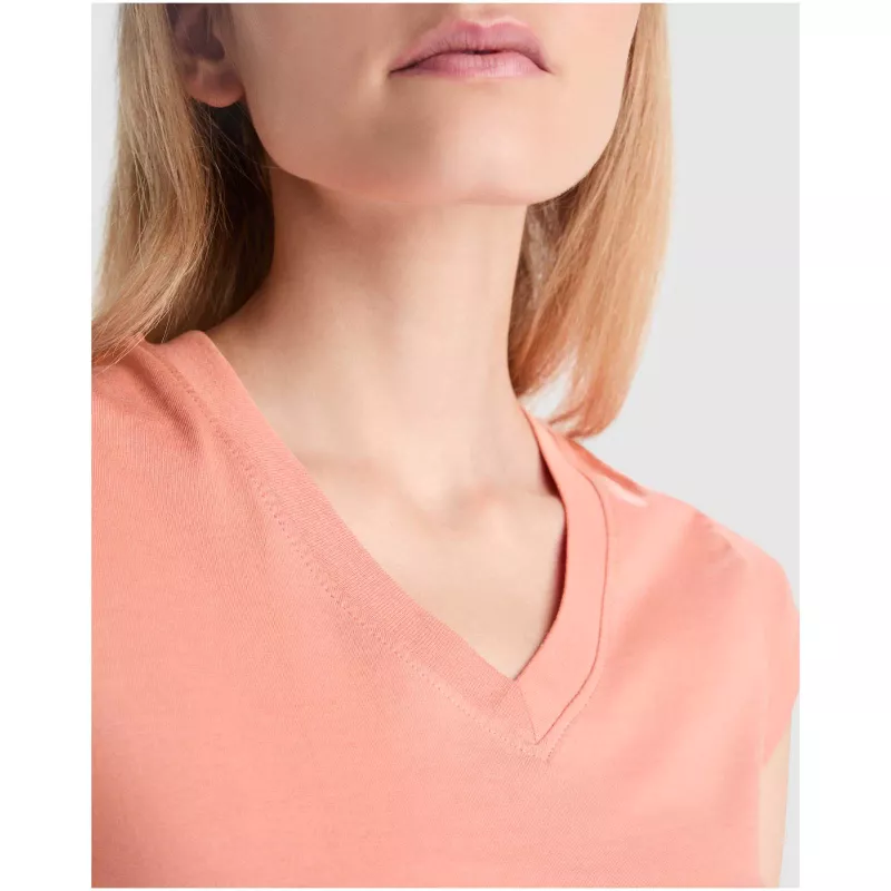 Damska koszulka z dekoltem w serek 155 g/m² Roly Victoria - Jasnoróżowy (R6646-L_PINK)