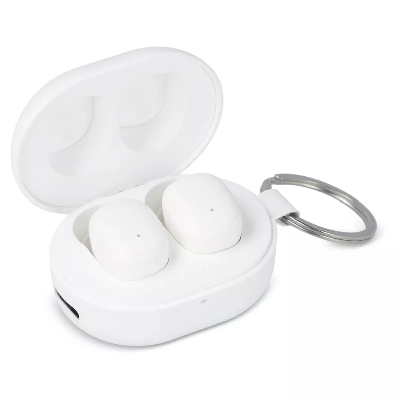Mini bezprzewodowe słuchawki douszne w rozmiarze breloka - biały (LT95602-N0001)