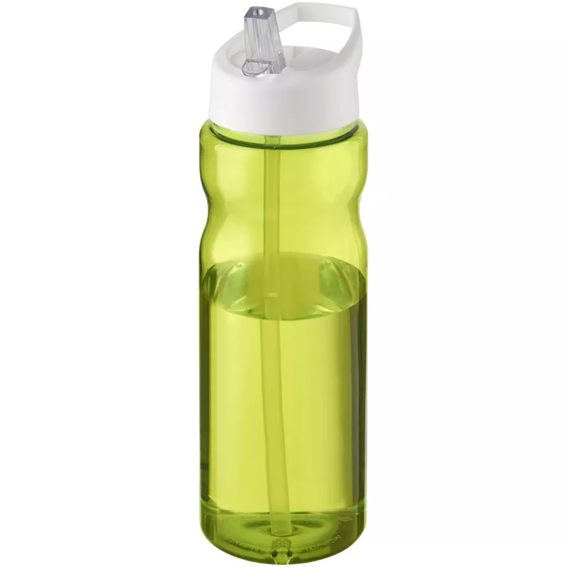 Bidon H2O Base® o pojemności 650 ml z wieczkiem z słomką - Biały-Limonka (21004965)