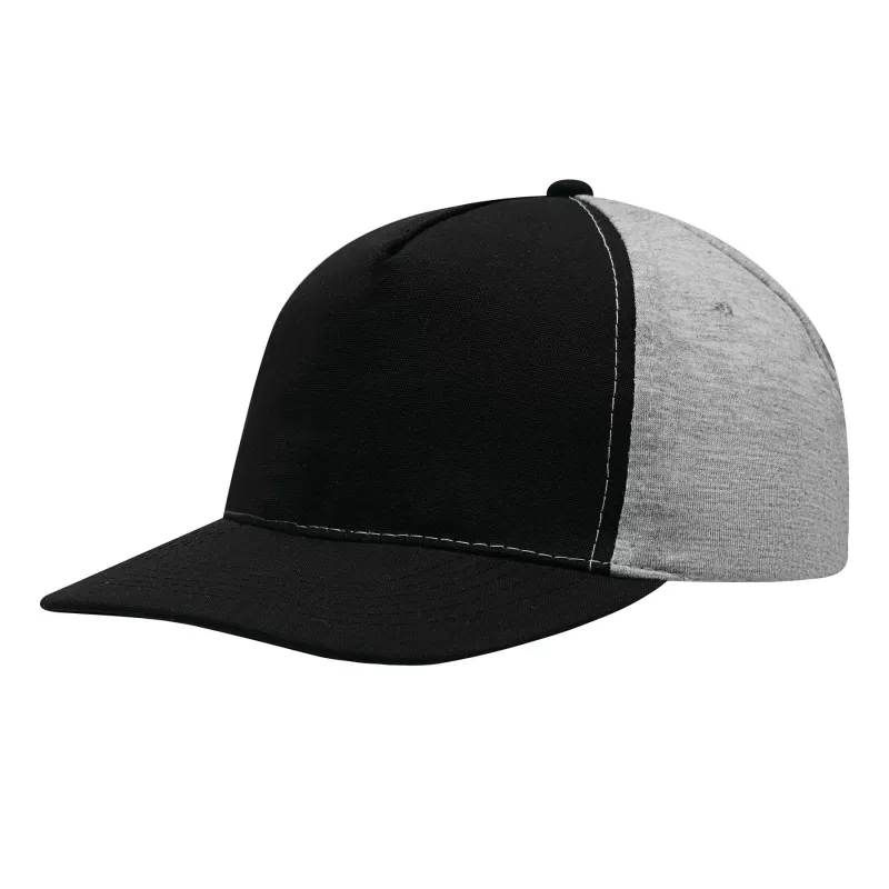 5 segmentowa czapka baseballowa - czarny, szary (56-0701603)