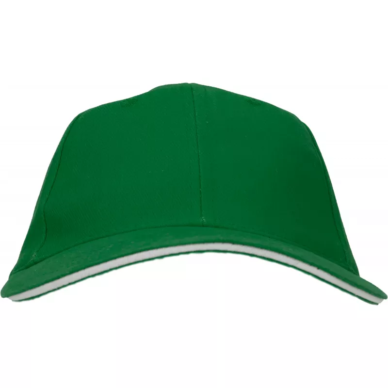 Czapka z daszkiem bawełniana 6 paneli, 260 g/m² CURTIS - zielony (5046609)