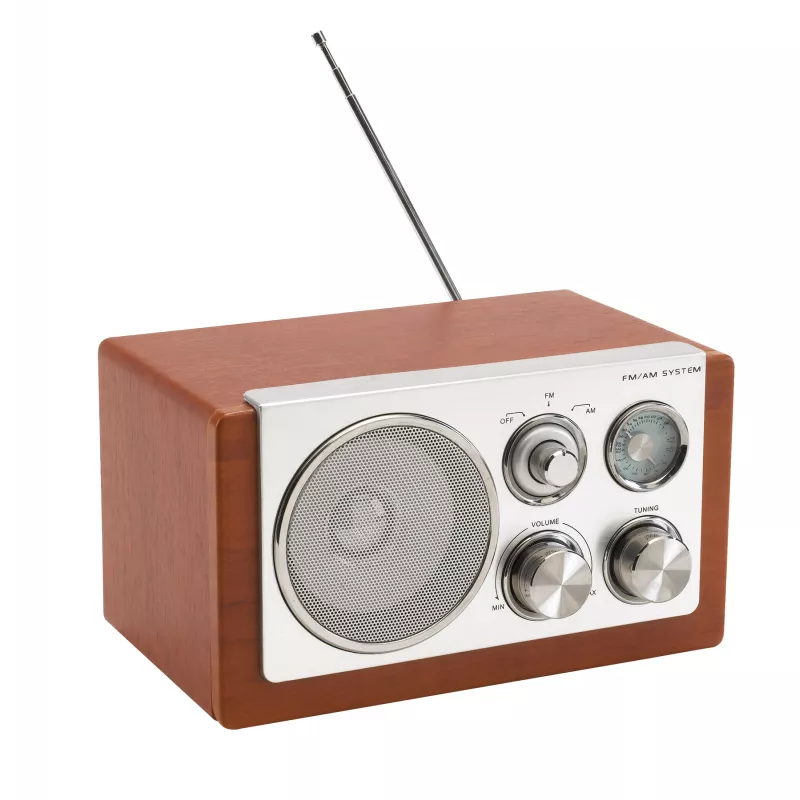 Radio AM/FM CLASSIC, brązowy - srebrny (56-0406227)