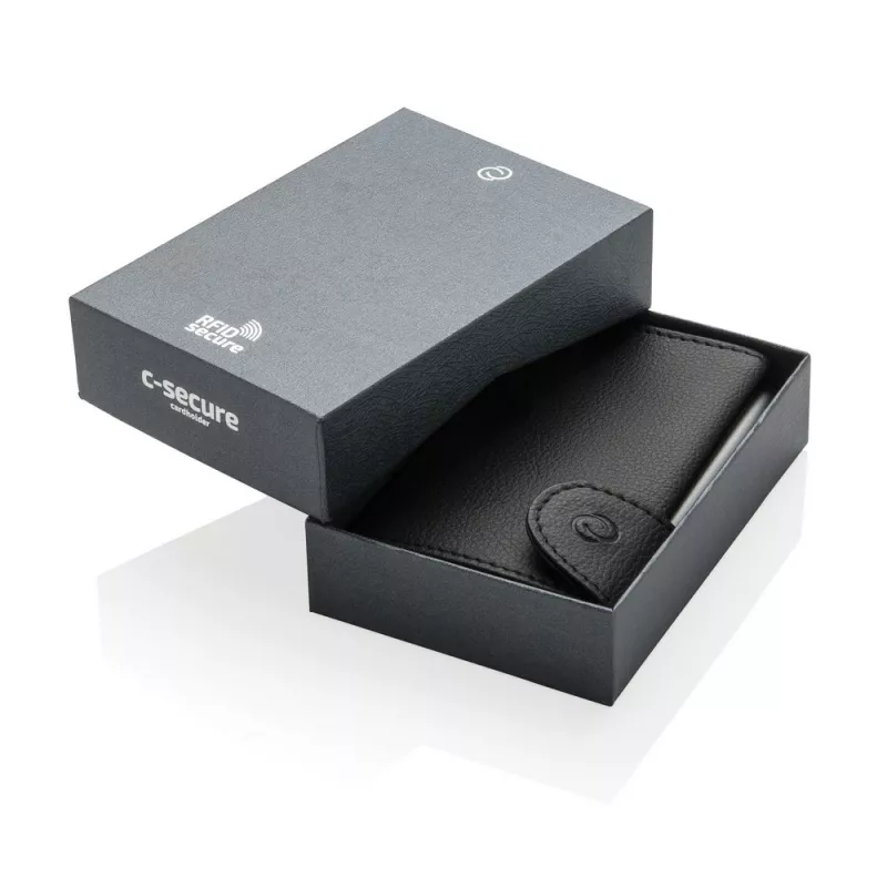 Etui na karty kredytowe i portfel C-Secure, ochrona RFID - czarny, srebrny (P850.511)