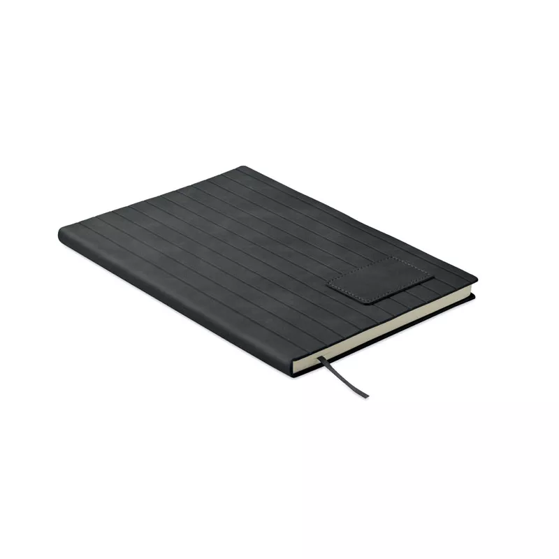 Notes A5 w okładce z PU 80 kartek w linię TINTRAY - Czarny (MO2663-03)