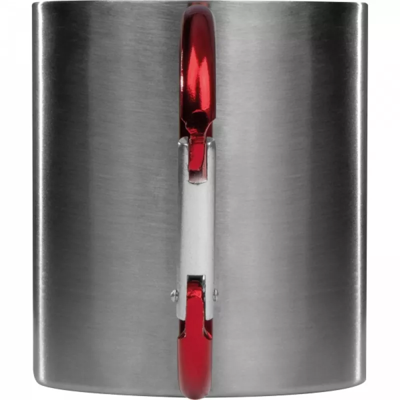 Kubek metalowy z karabińczykiem 200 ml ANGELICA - czerwony (8136705)