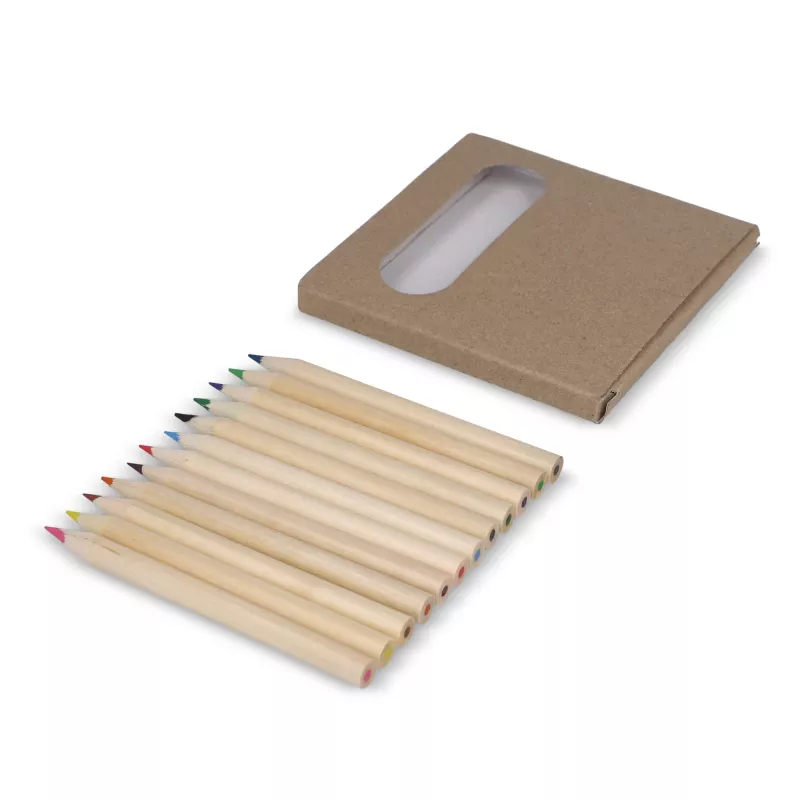 12 kredek do kolorowania w pudełku typu kraft - naturalny-t (LT91572-N0094)