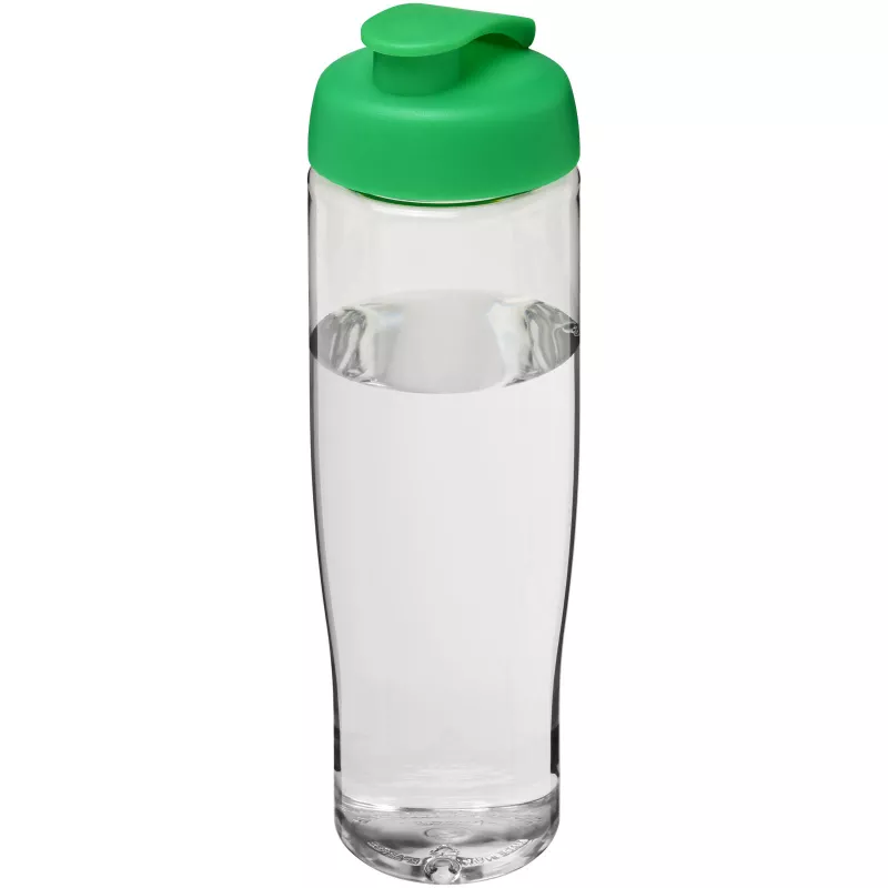 Bidon H2O Tempo® o pojemności 700 ml z wieczkiem zaciskowym - Przezroczysty-Zielony (21004006)