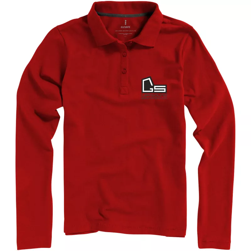 Damskie polo Oakville z długim rękawem - Czerwony (38087-RED)