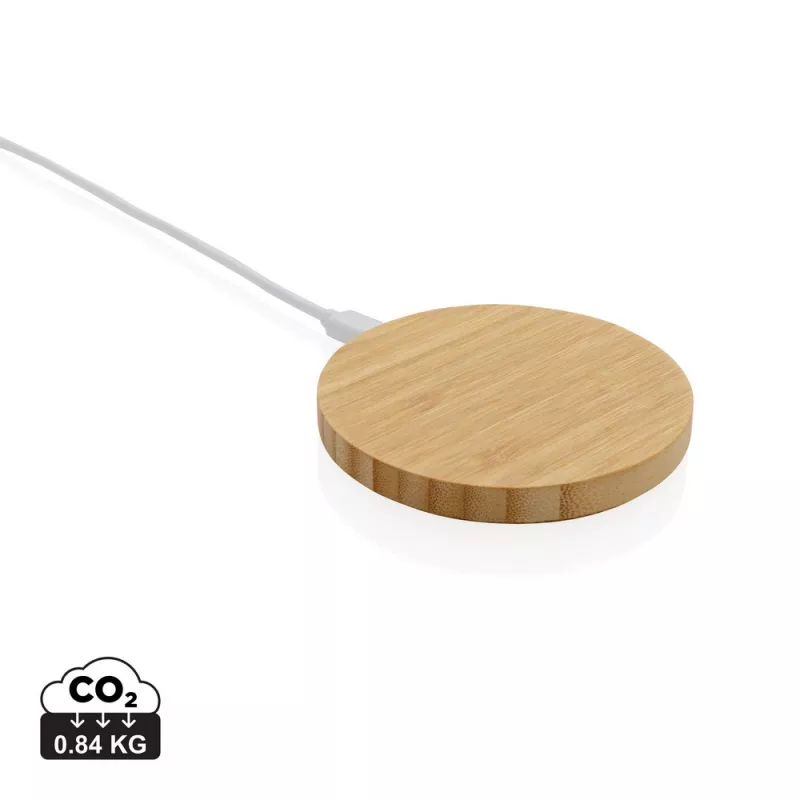 Bambusowa ładowarka bezprzewodowa 15W - brązowy (P308.389)