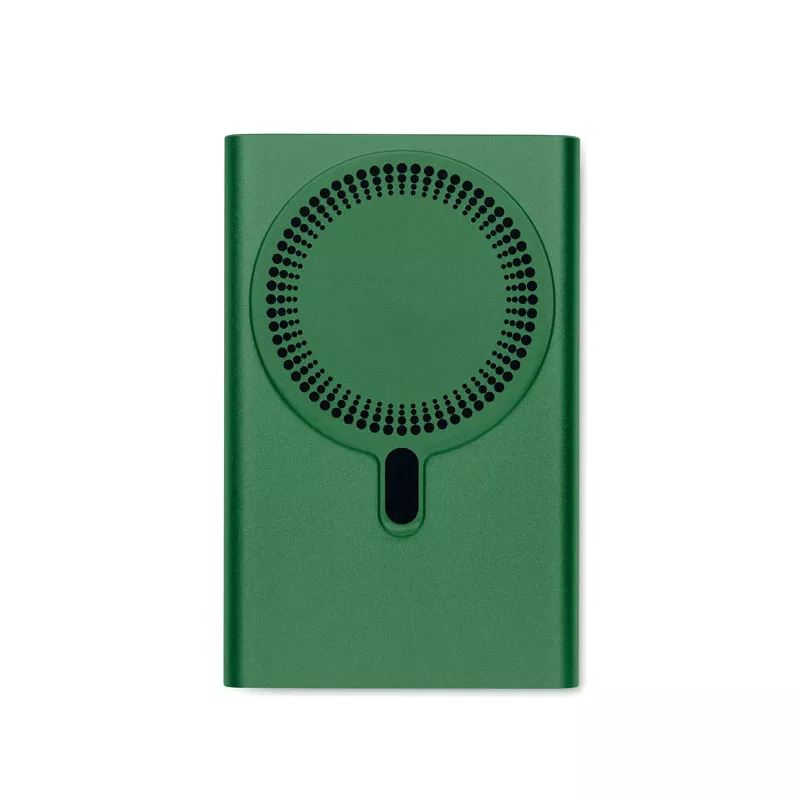 Powerbank magnetyczny 5000 mAh 15W z aluminium PAWTT - Ciemnozielony (MO2442-60)